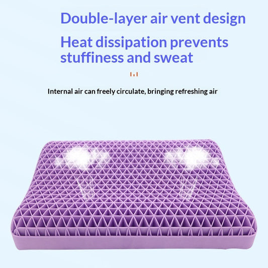 Purple Gel Honeycomb Pillow – High-Elasticity Cooling Sleep Pillow