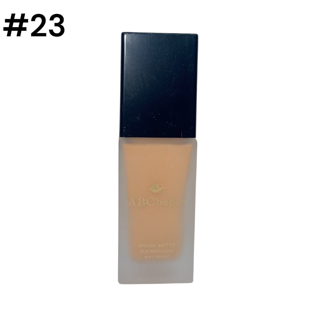 ABCbabes medium tan brown shade #23 warm liquid foundation with hydra matte finish