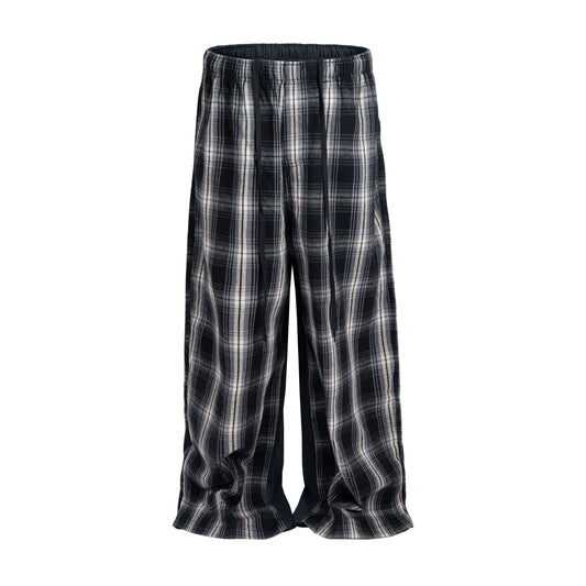 PLAID SPLIT SWEATPANTS