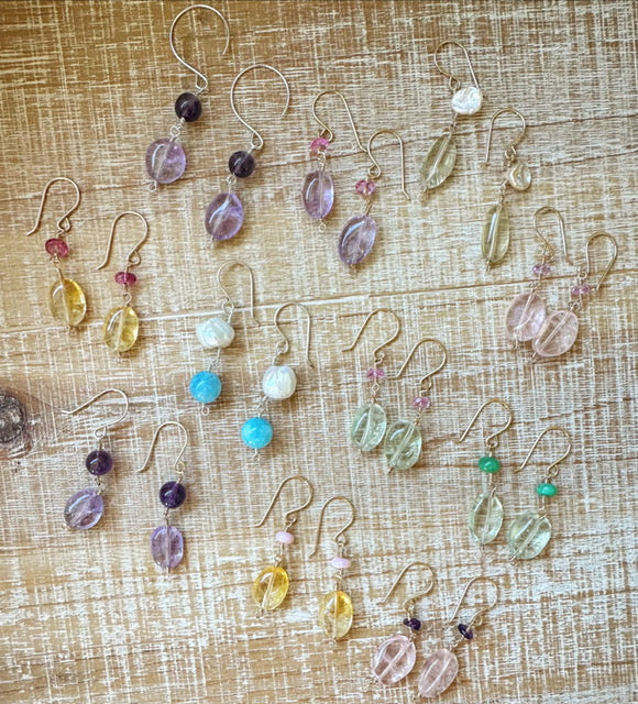 Morganite Pink Topaz Dangle Earrings