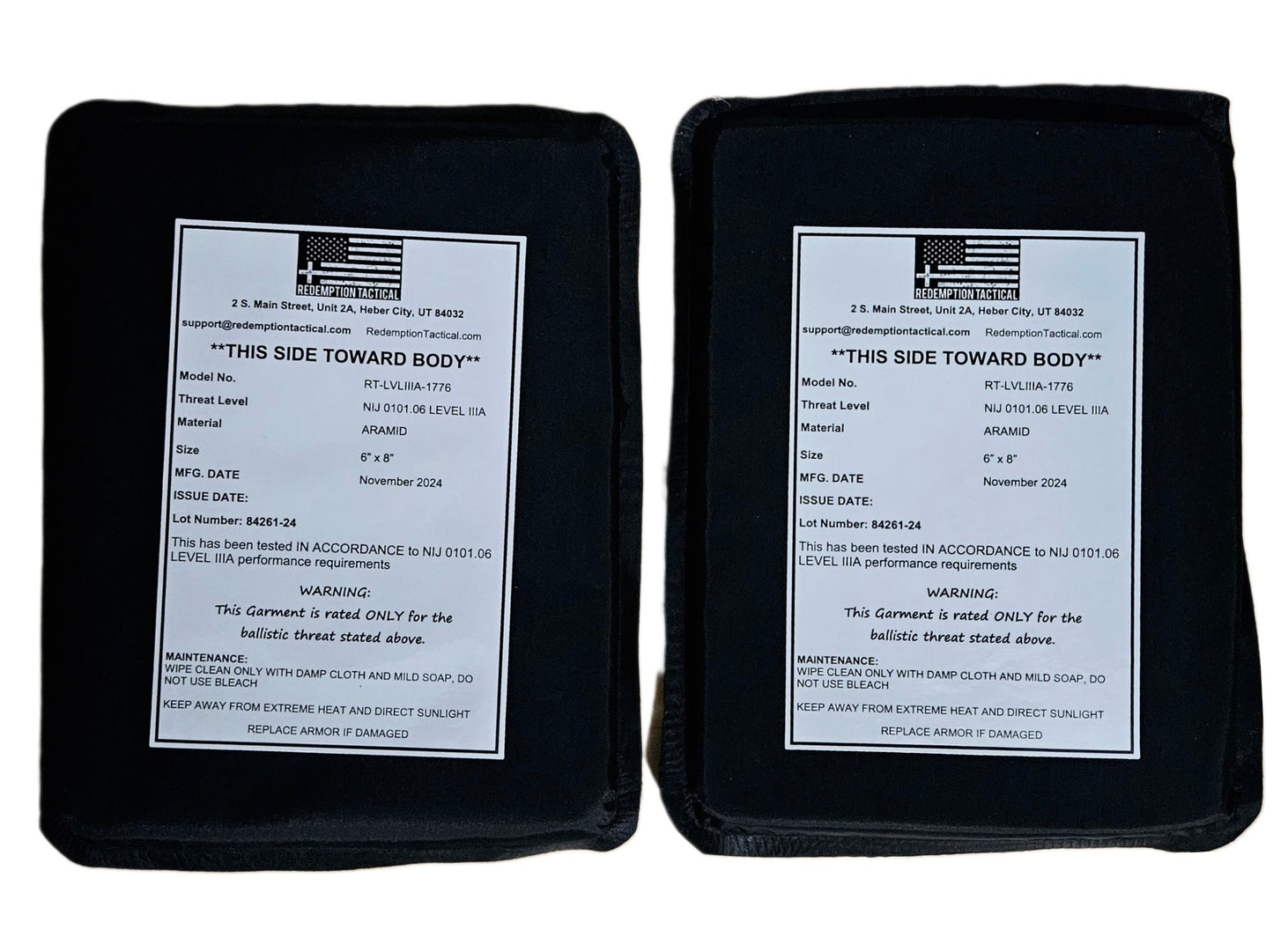 (PAIR) Level IIIA Side Plates (Lightweight PE Material)