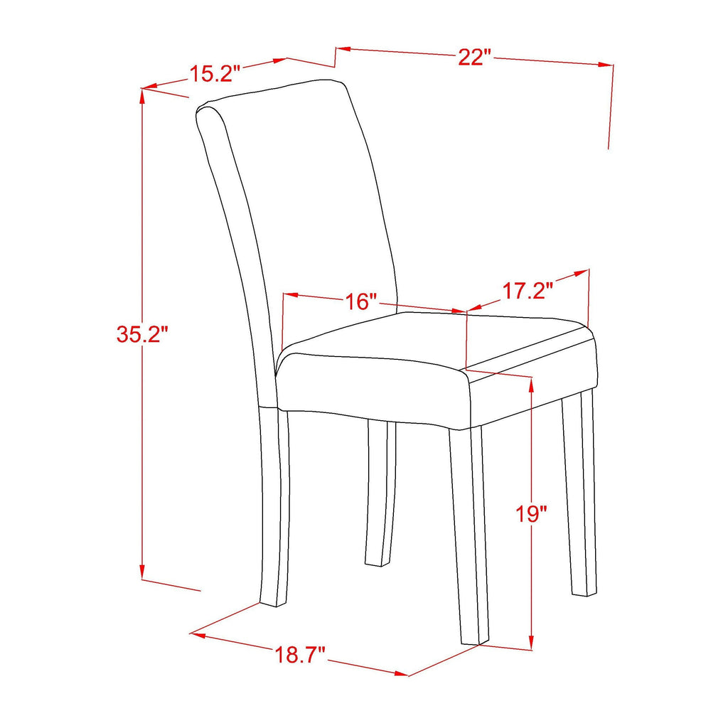 EAST WEST FURNITURE - CNAB7-77-47 - 7-Pc Dinette Room Set- 6 Dining Chairs and Rectangular Dining Table - Light Sable Linen Fabric Seat and High Chair Back (Distressed Jacobean Finish)