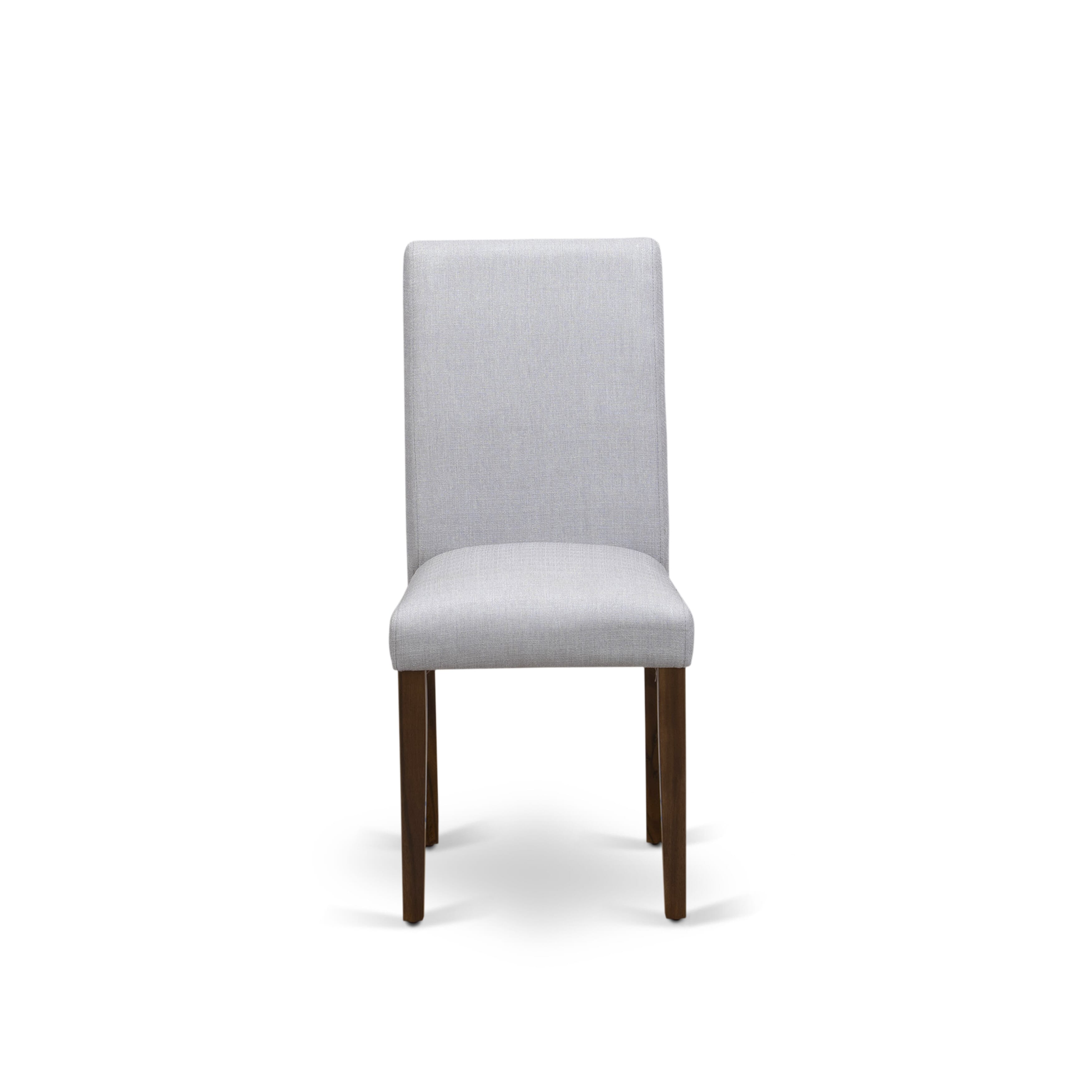 EAST WEST FURNITURE - CNAB5-N8-05 - 5-Pc Modern Dining Table Set- 4 Dining Chairs and Wood Dining Table - Grey Linen Fabric Seat and High Chair Back (Antique Walnut Finish)
