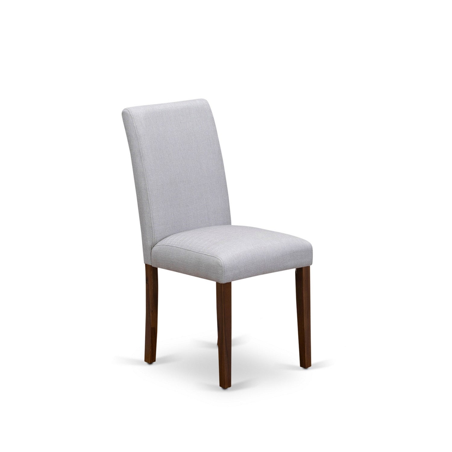EAST WEST FURNITURE - CNAB7-N8-05 - 7-Pc Modern Dining Set- 6 Parson Dining Chairs and Modern Kitchen Table - Grey Linen Fabric Seat and High Chair Back (Antique Walnut Finish)