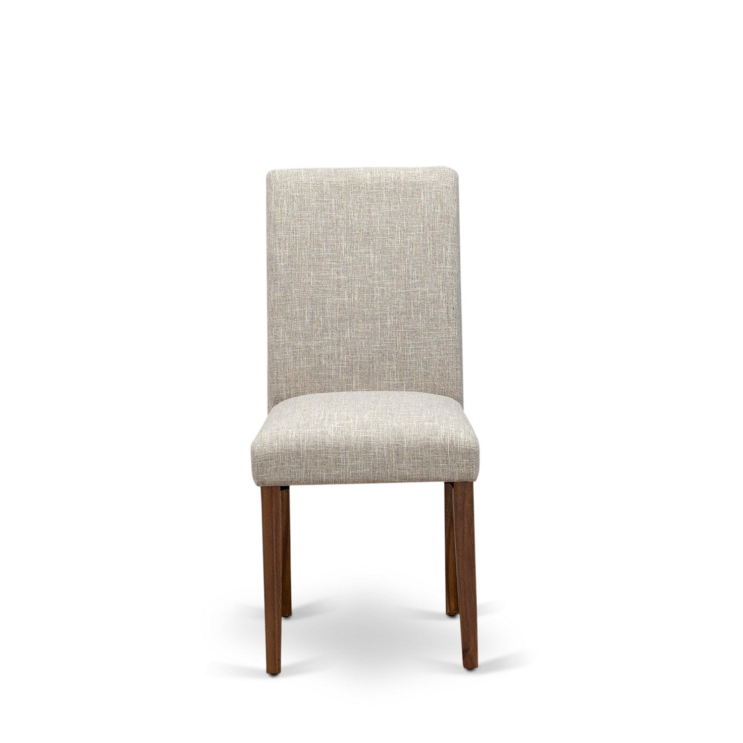 EAST WEST FURNITURE - CNAB7-NN-35 - 7-Pc Dining Room Set- 6 Dining Padded Chairs and dining table - Doeskin Linen Fabric Seat and High Chair Back (Antique Walnut Finish)