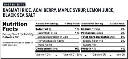 Acai Power Snack (Vegan) 100 Kcal - A Light Energy Gel For Daily Training