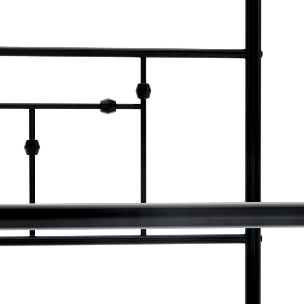 EAST WEST FURNITURE - ATQCBLK - Anniston Canopy Bed with Deluxe Style Headboard and Footboard - Luxurious Metal Frame in Powder Coating Black