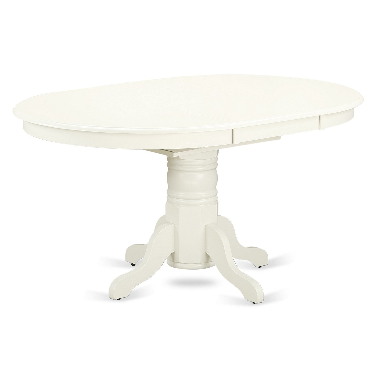 EAST WEST FURNITURE - AVVE7-LWH-15 - 7 Piece Dining Room Table Set - 6 Baby Blue Linen Fabric Dining Room Chairs with High Back and 1 Oval Dining Table - Removable leaf - linen white Finish