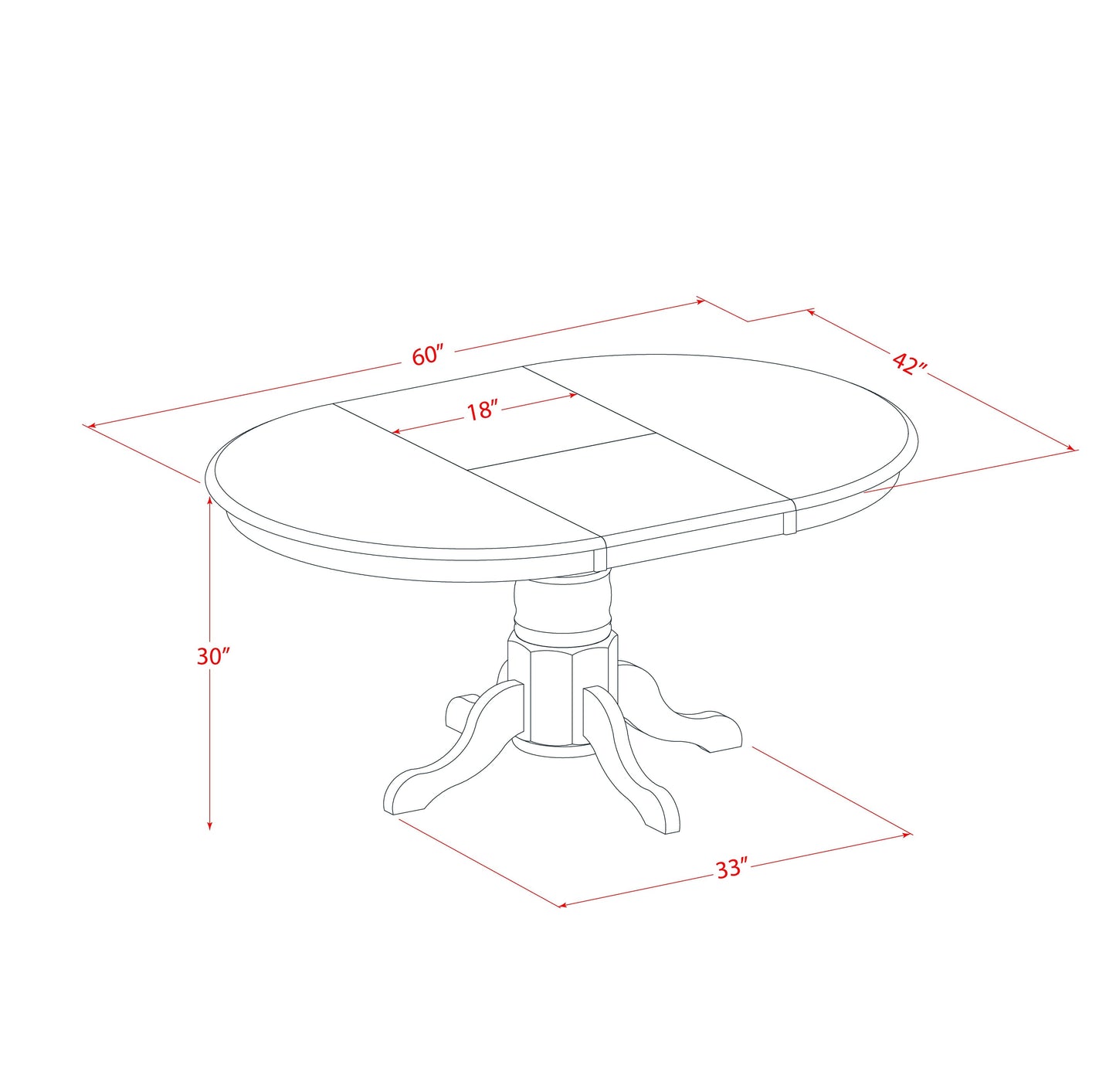 EAST WEST FURNITURE - AVVA7-LWH-C - 7-Piece Dining Table Set- 6 Dining Chairs with Linen Fabric Seat and Slatted Chair Back - Removable leaf Modern Oval Dining Table - linen white Finish
