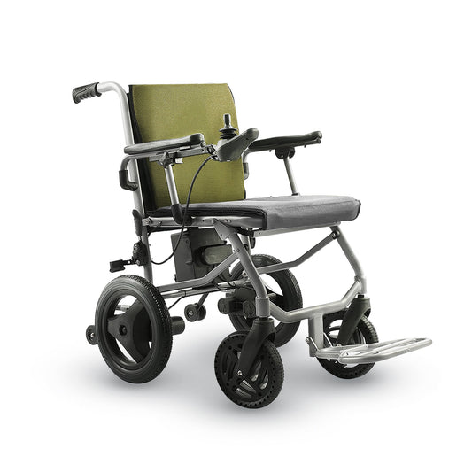 KANO (Green) -Foldable Electric Wheelchair, Travel Size, User-Friendly