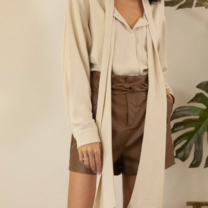Americano PU Leather Shorts