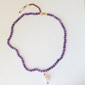 Amethyst Necklace with Pearl Topaz Charms