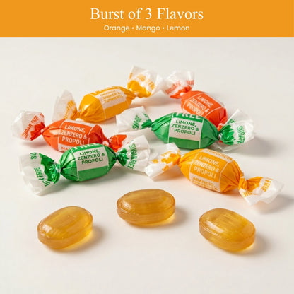Andy Anand Sugar-Free Italian Ginger Candy, 55 pc, 7 oz – Orange, Mango & Lemon Flavors, Made in Italy, Keto & Diabetic-Friendly Gift Box