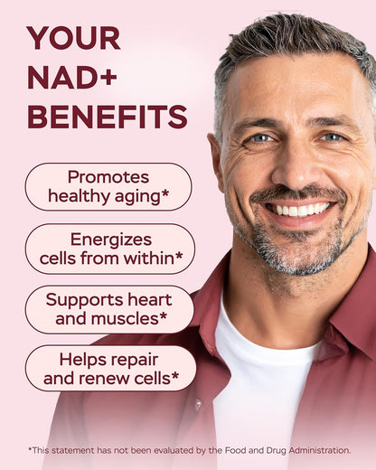NAD Plus Supplement 1400mg with Nicotinamide Riboside, Collagen - 180 Capsules