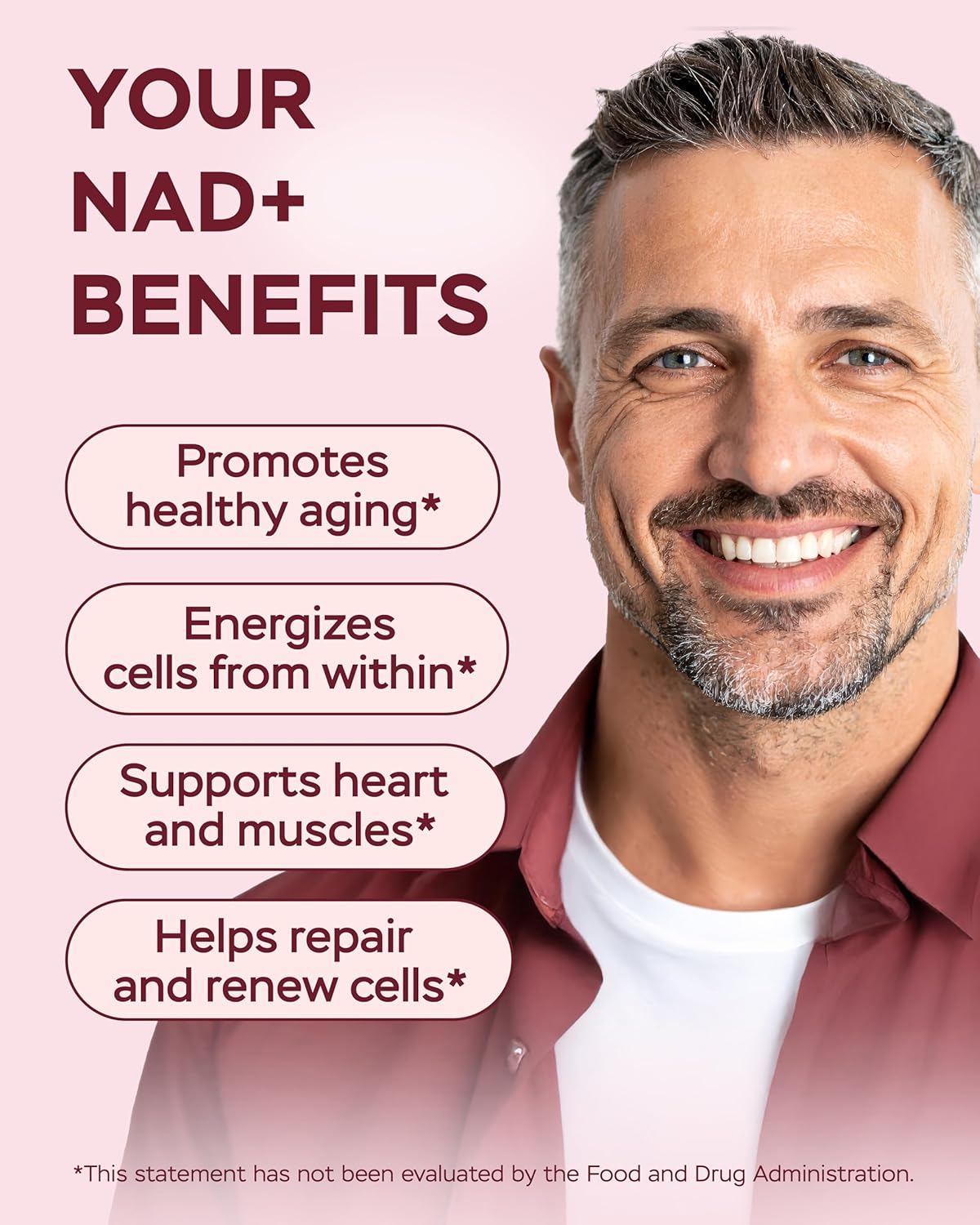 NAD Plus Supplement 1400mg with Nicotinamide Riboside, Collagen - 180 Capsules