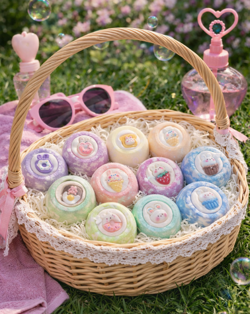 EvolutionUSA 12pc Bloom Bath Bombs with Toys, Adorable Girl Bath Bomb Set, Bubbly Kids Bathbombs, Fizzy Bath Ball, Kids Bath Bombs for Girls, Childrens Bath Bomb Set Easter, Valentines Gift
