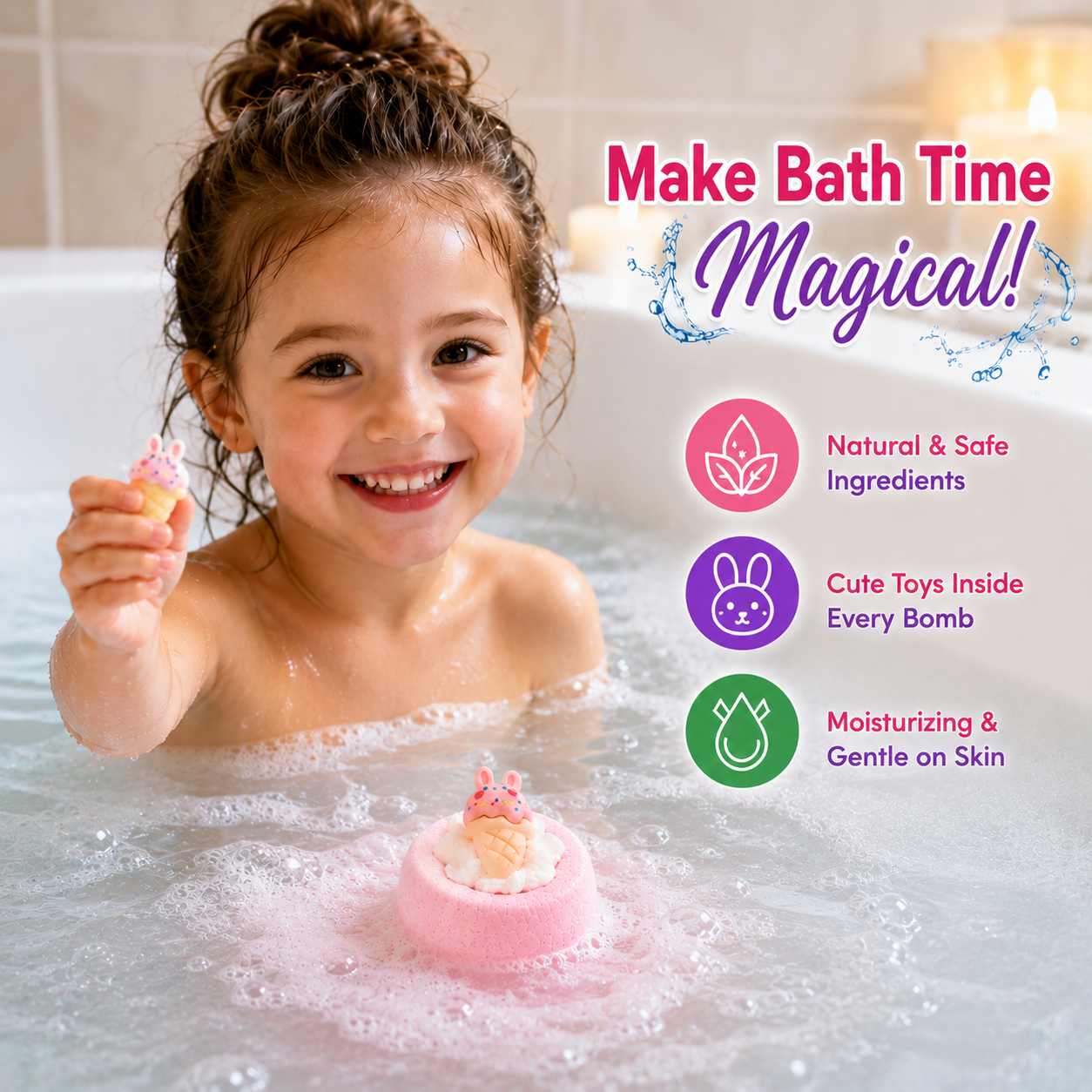 EvolutionUSA 12pc Bloom Bath Bombs with Toys
