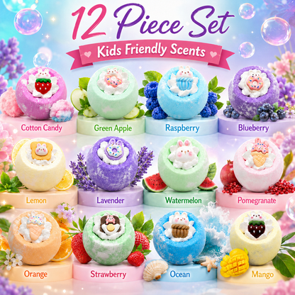 EvolutionUSA 12pc Bloom Bath Bombs with Toys