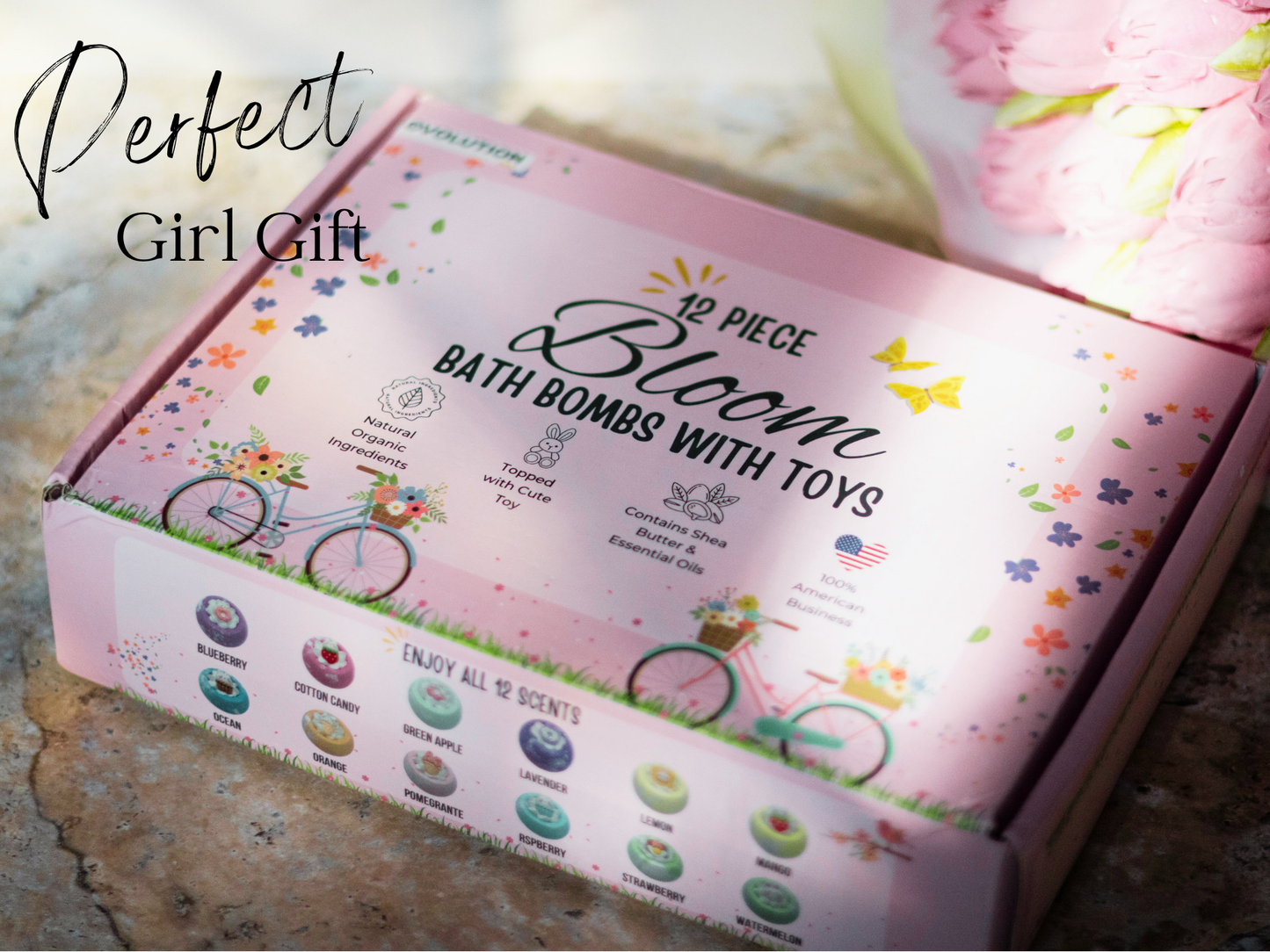 EvolutionUSA 12pc Bloom Bath Bombs with Toys