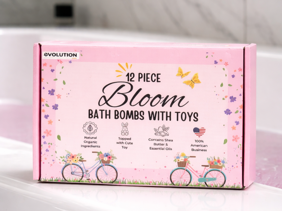 EvolutionUSA 12pc Bloom Bath Bombs with Toys