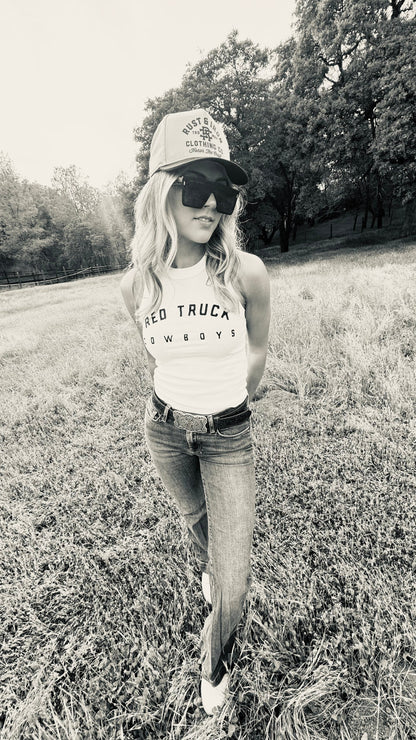 Women’s Varsity Tank-
Red Truck Cowboys