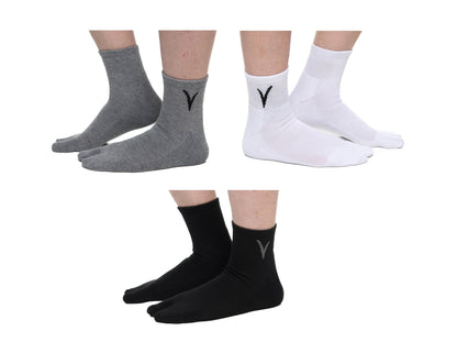 V-Toe Thicker Big Toe Flip Flop Tabi Cotton Blend Mini Crew - 3 Pairs