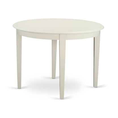 EAST WEST FURNITURE - BOVE3-WHI-15 - 3 Piece Dining Table Set - 2 Baby Blue Linen Fabric Kitchen Chairs with High Back and 1 Modern Rectangular Dining Table - linen white Finish