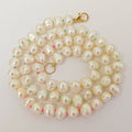 Pearl Necklace - Knotted on Rainbow Silk