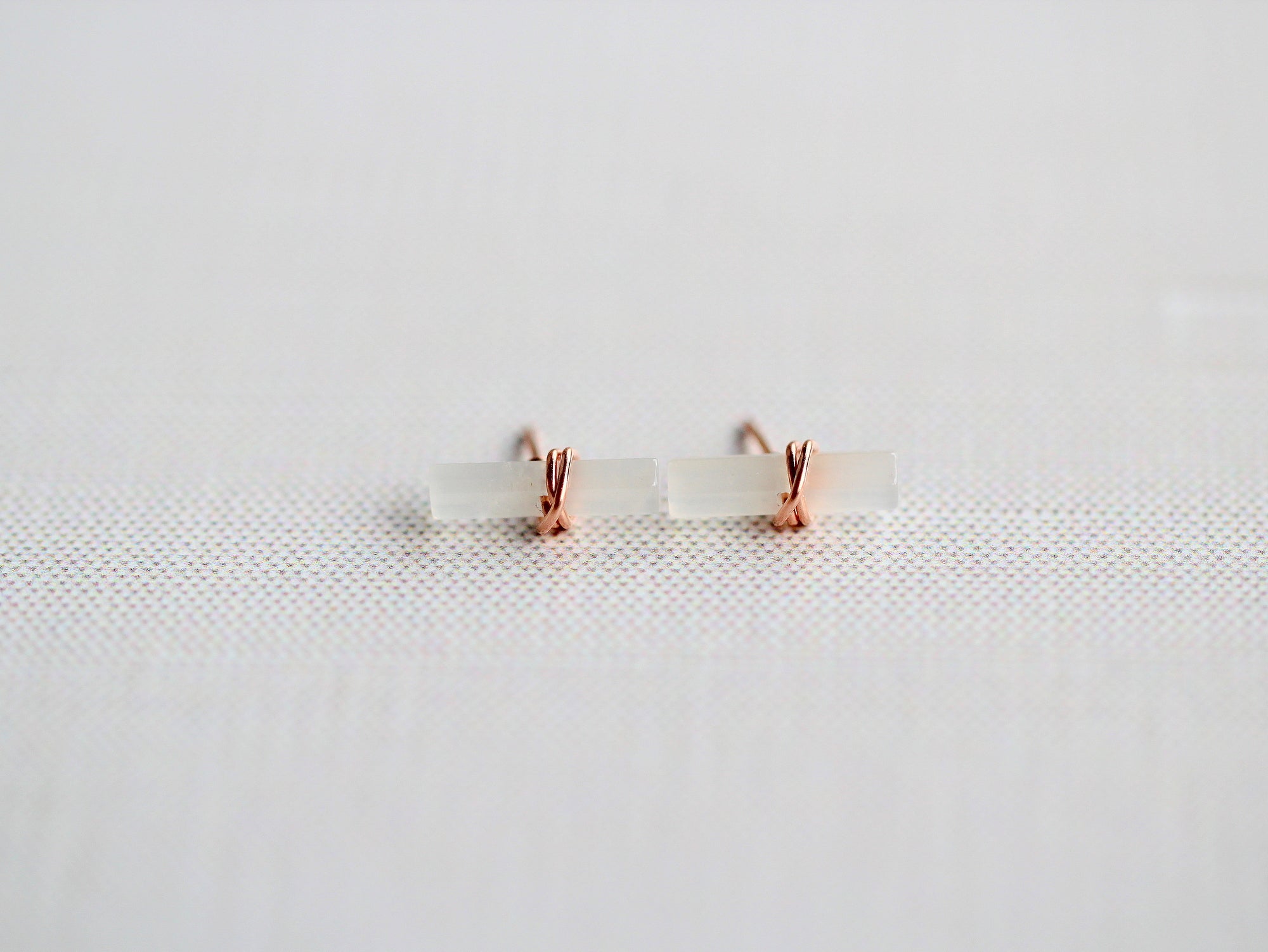 Birch Studs - Moonstone
