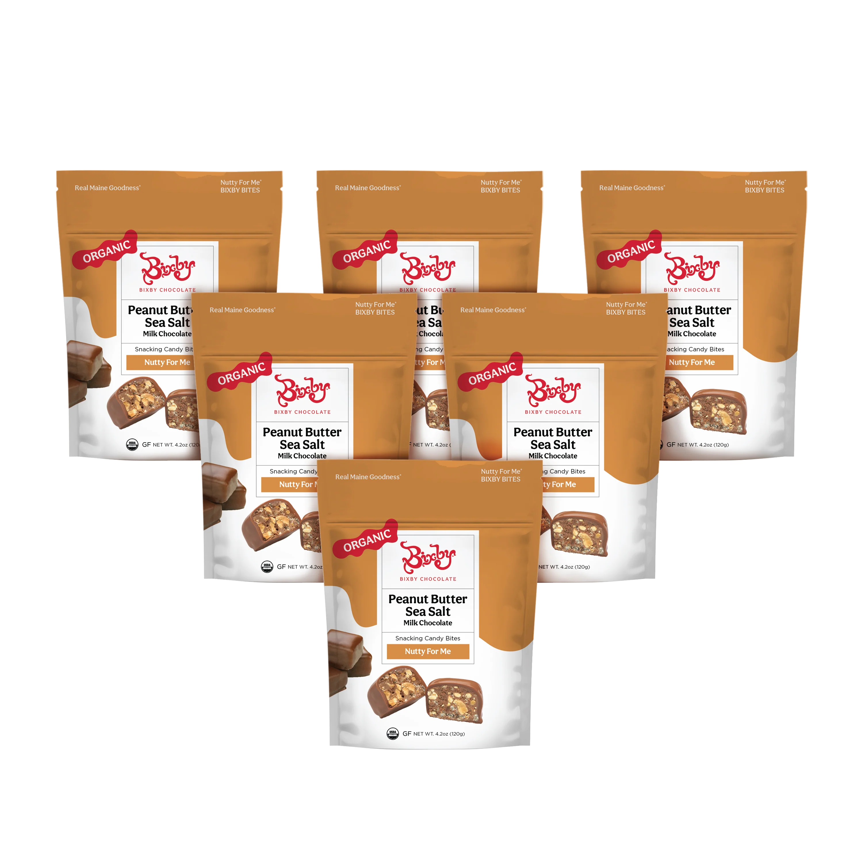 Nutty For Me Bixby Bites: Milk Chocolate + Crunchy Peanut Butter + Maine Sea Salt