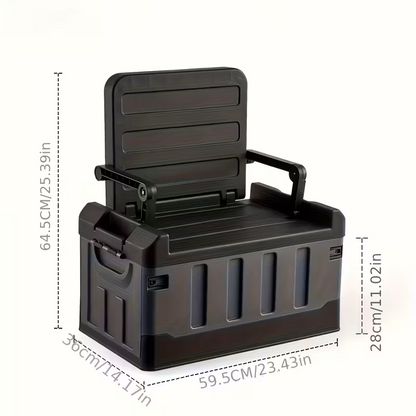 Foldable Camping Stool with Backrest & Storage Bag Portable Fishing Seat Outdoor Chair