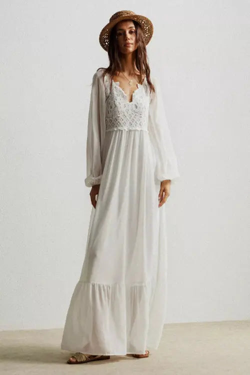 Women's Crochet Lace Maxi Dress | Boho, Elegant | Effortless Summer Style