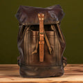 Bovine Leather Single Strap Backpack - Brown