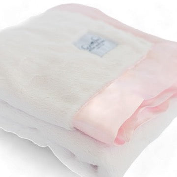 Luxury Baby Blanket with Satin Trim - Pink