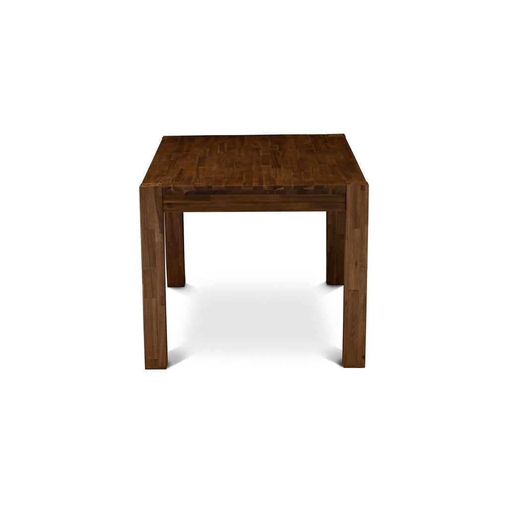 EAST WEST FURNITURE - CNAB5-N8-05 - 5-Pc Modern Dining Table Set- 4 Dining Chairs and Wood Dining Table - Grey Linen Fabric Seat and High Chair Back (Antique Walnut Finish)
