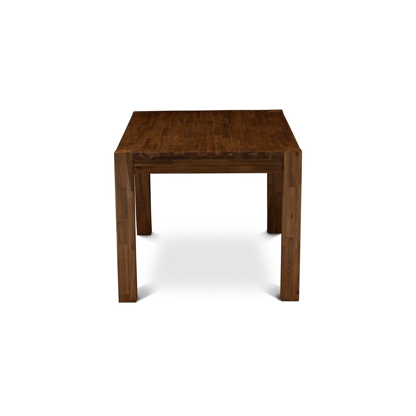 EAST WEST FURNITURE - CNAB5-N8-05 - 5-Pc Modern Dining Table Set- 4 Dining Chairs and Wood Dining Table - Grey Linen Fabric Seat and High Chair Back (Antique Walnut Finish)