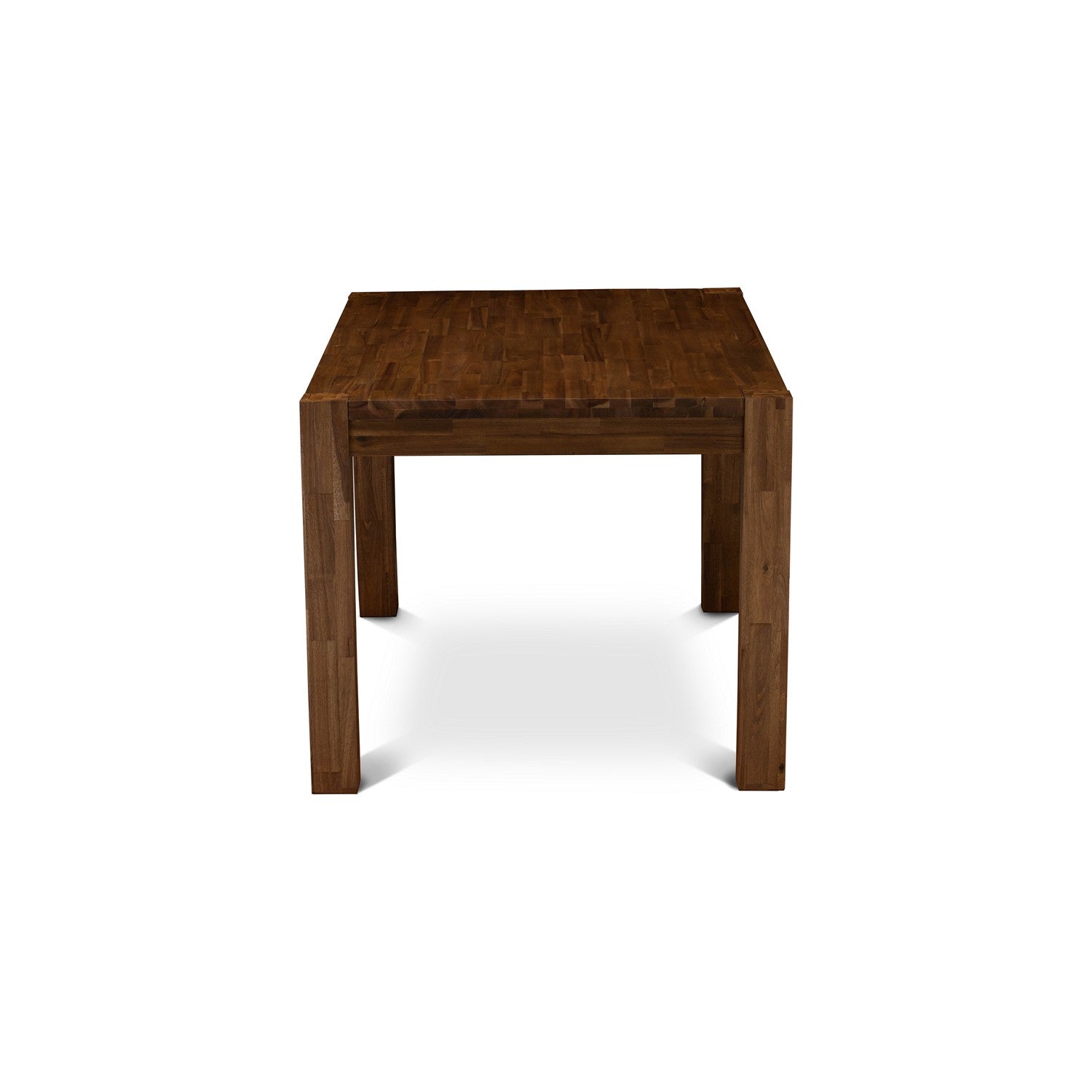EAST WEST FURNITURE - CNAB7-NN-35 - 7-Pc Dining Room Set- 6 Dining Padded Chairs and dining table - Doeskin Linen Fabric Seat and High Chair Back (Antique Walnut Finish)