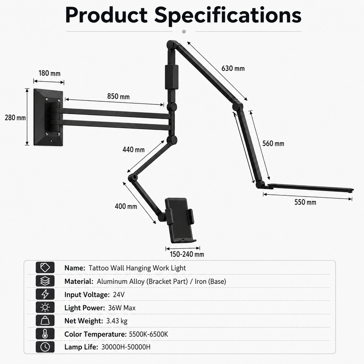 Multifunctional and Foldable work lamp---Wall mounted light
