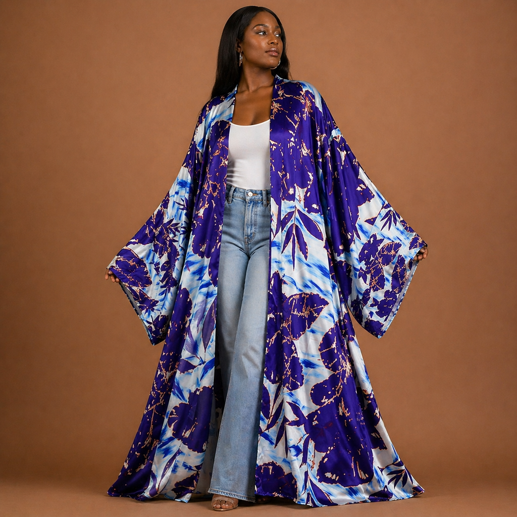Violet Mist Petals Kimono