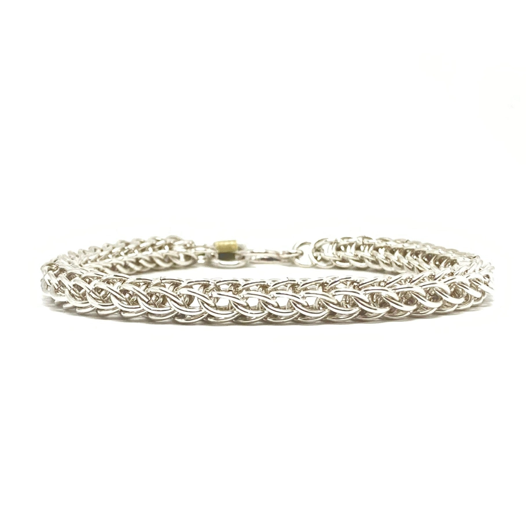 Chunky Foxtail Chainmaille Bracelet in Silver