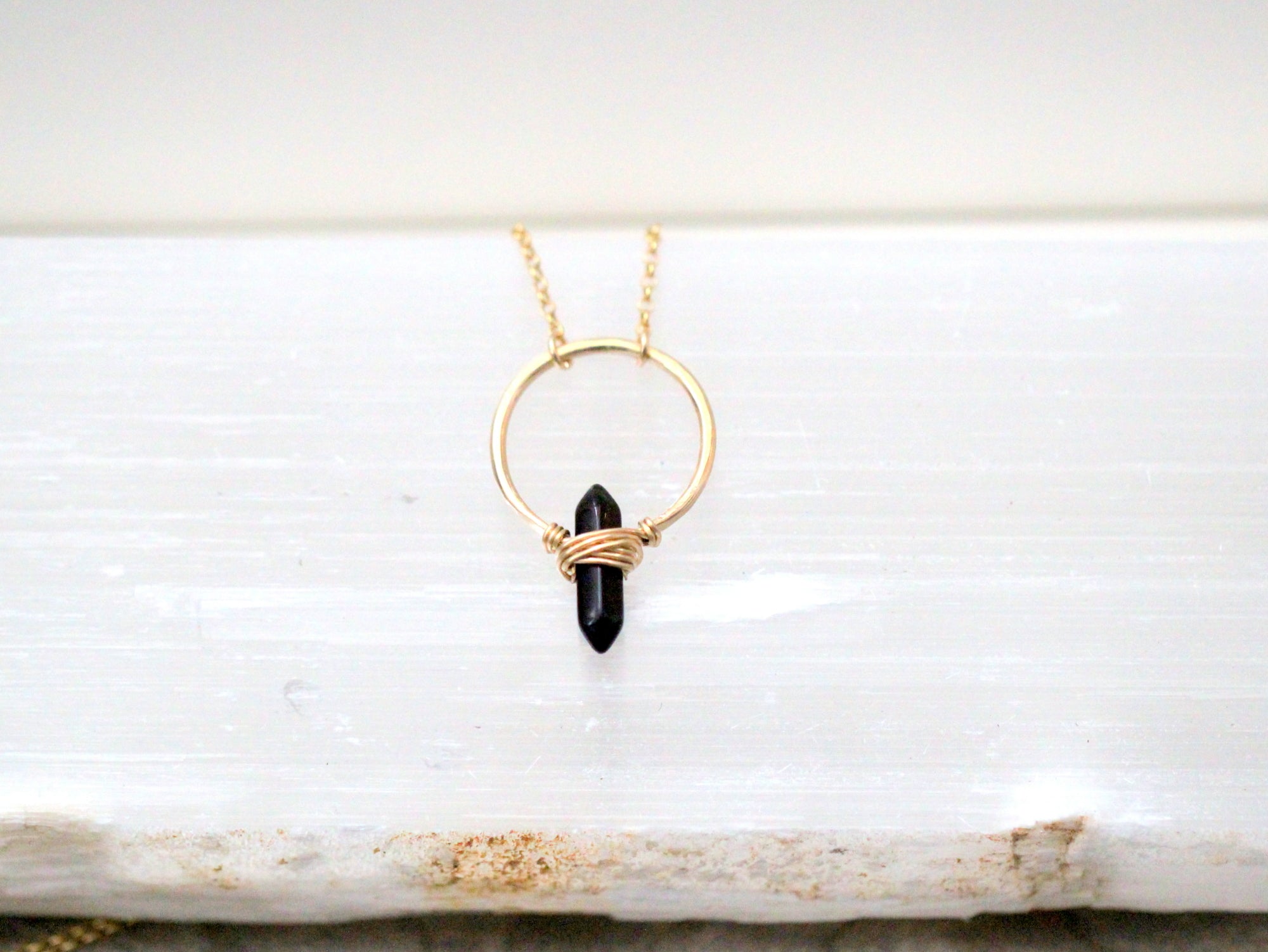 Crest Necklace - Obsidian