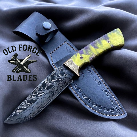 Custom Handmade Blade Damascus Steel Hunting Knife