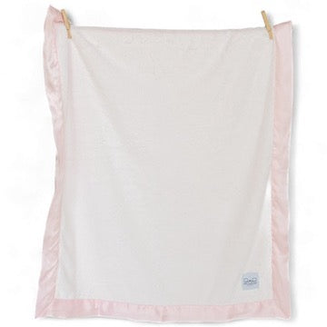 Luxury Baby Blanket with Satin Trim - Pink