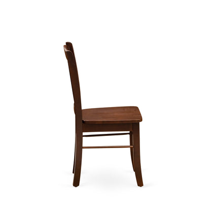 EAST WEST FURNITURE - ANDL3-MAH-W - 3-Piece Dinette Room Set- 2 Dining Room Chair and Dining Room Table - Wooden Seat and Slatted Chair Back - Mahogany Finish