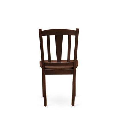 EAST WEST FURNITURE - ANDL3-MAH-W - 3-Piece Dinette Room Set- 2 Dining Room Chair and Dining Room Table - Wooden Seat and Slatted Chair Back - Mahogany Finish