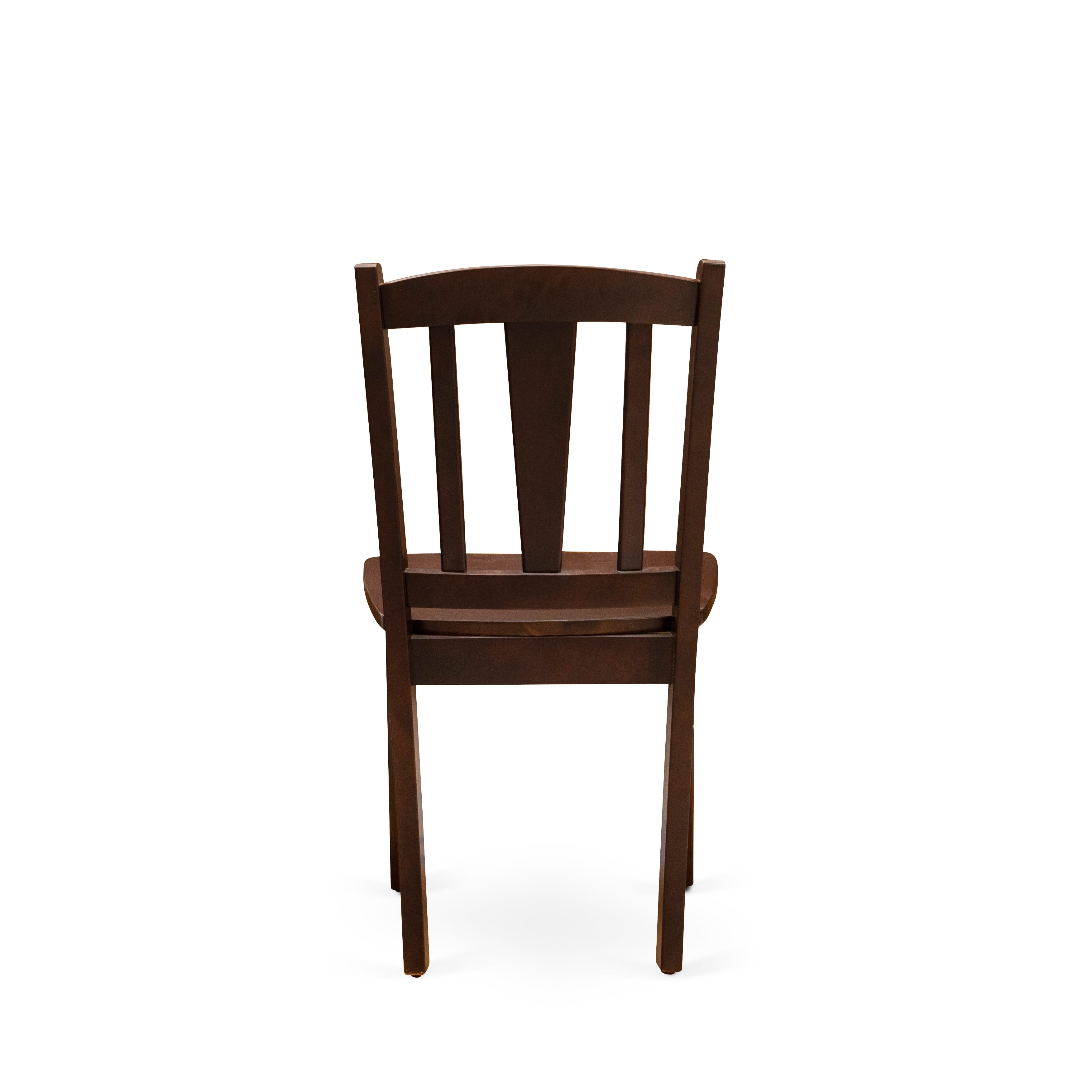 EAST WEST FURNITURE - AMDL5-MAH-W - 5-Piece Modern Dining Set- 4 Dining Chair and Wood Dining Table - Wooden Seat and Slatted Chair Back - Mahogany Finish