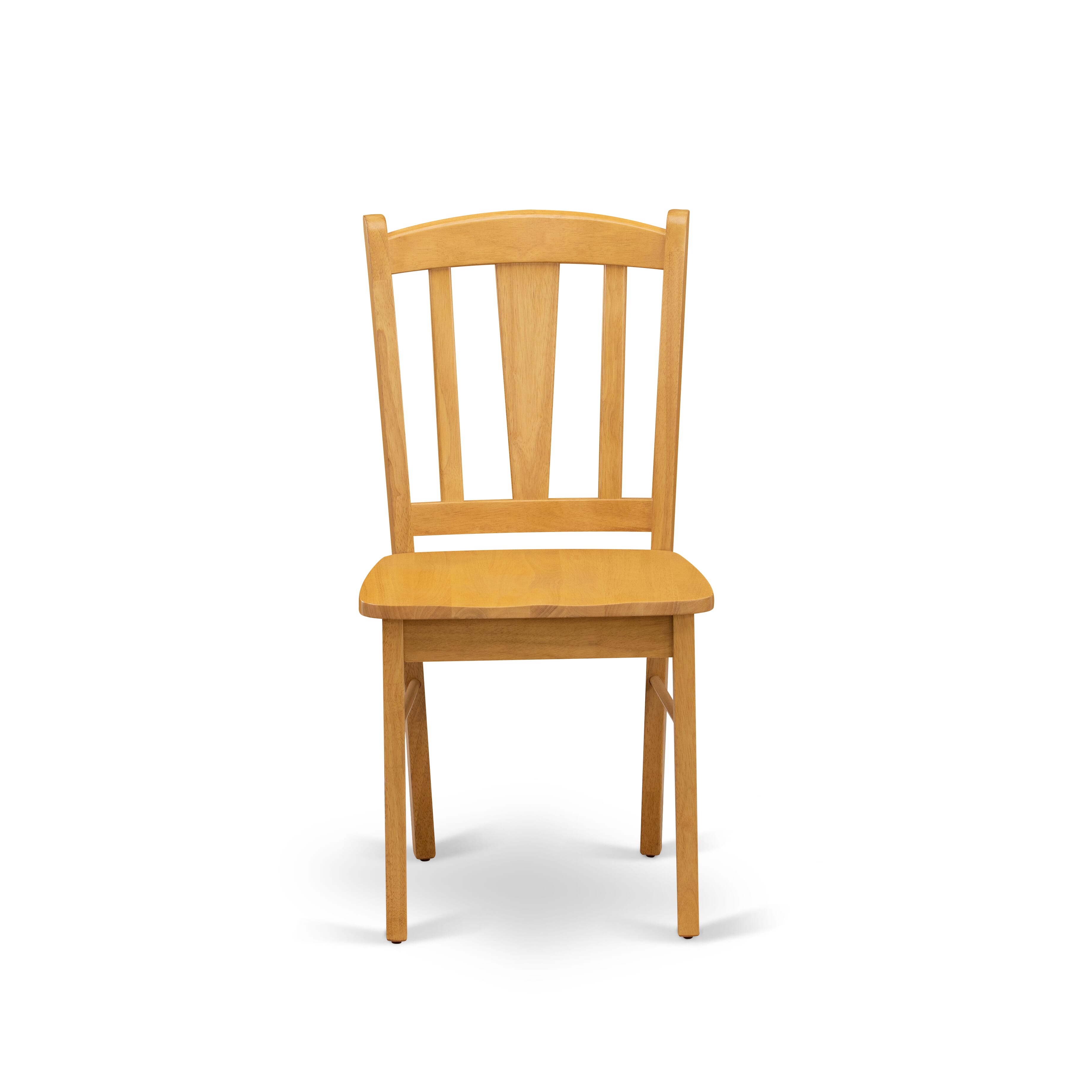 EAST WEST FURNITURE - ANDL3-OAK-W - 3-Piece Dinette Room Set- 2 Kitchen Dining Chair and Wooden Dining Table - Wooden Seat and Slatted Chair Back - Oak Finish