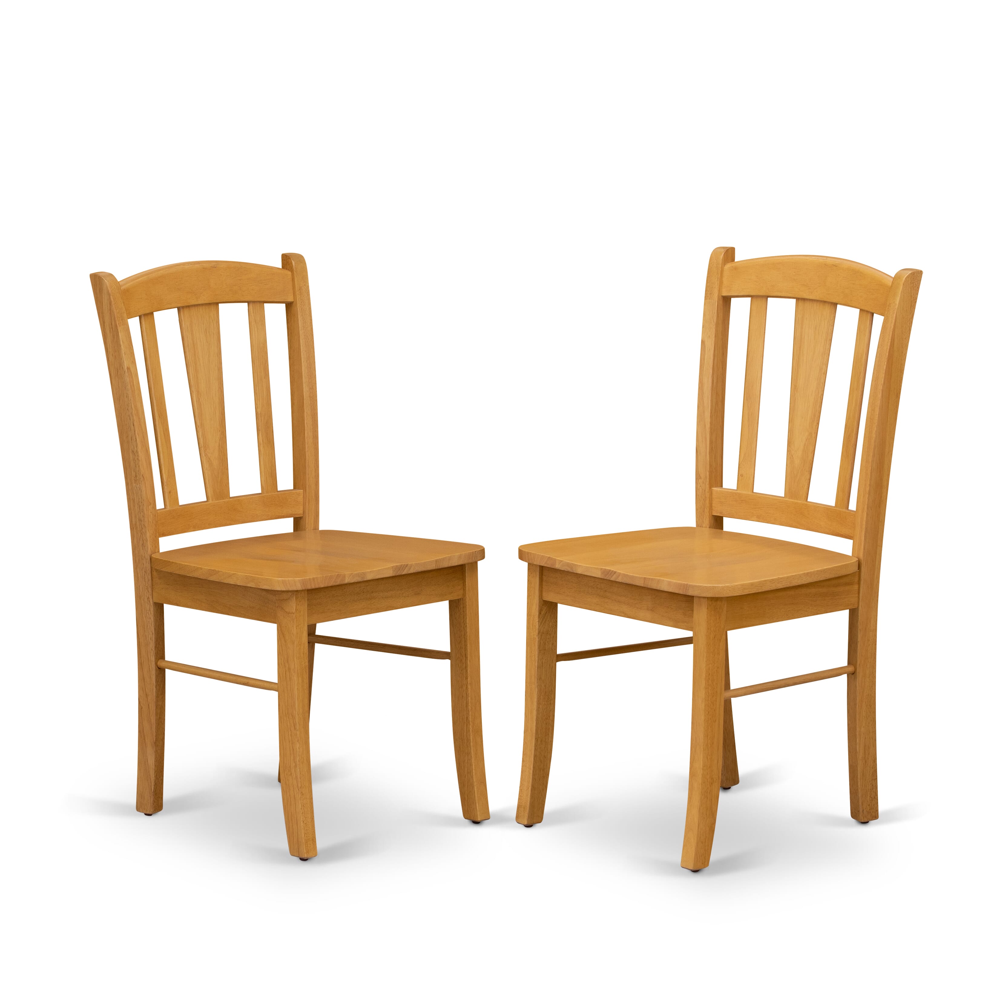 EAST WEST FURNITURE - ANDL5-OAK-W - 5-Pc Dining Room Table Set- 4 Dining Room Chair and dining table - Wooden Seat and Slatted Chair Back - Oak Finish