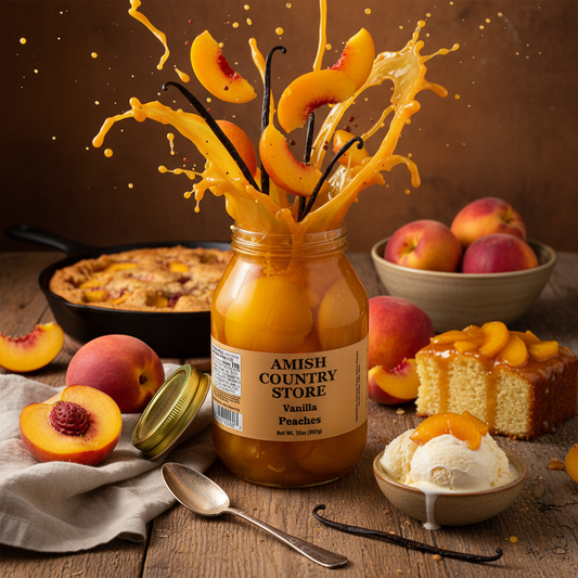 Old-Fashioned Vanilla Bean Peaches | Amish Country Store | 32 oz