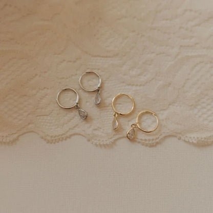 April Raindrop Dangle Hoops